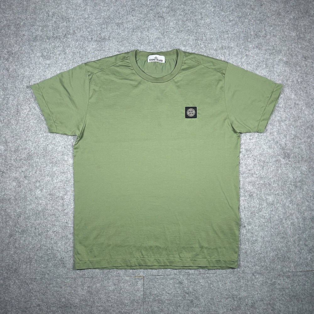 Stone Island T Shirt Mens Large Green Compass Patch Logo Casual Streetwear